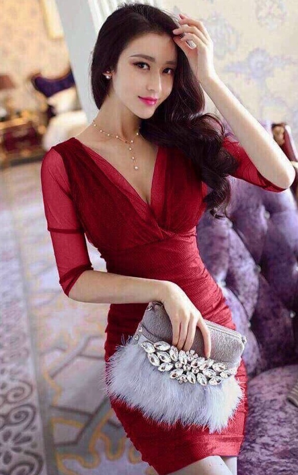 [HCM]Đầm ôm body tay lỡ cực sang ba màu ( màu đen màu đỏ và màu tím )