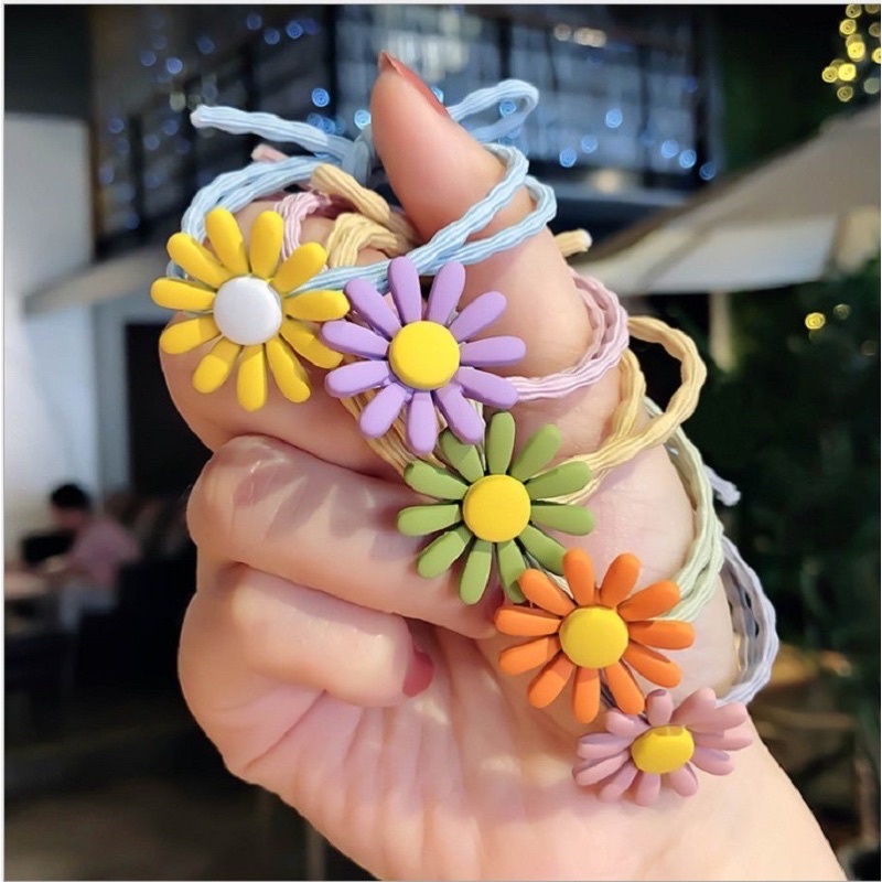 Thun buộc tóc hoa cúc siêu xinh