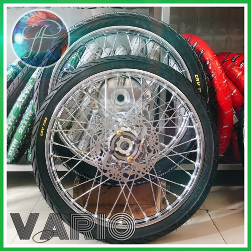 [HCM]Bánh căm Vario 125/150 kèm đĩa ốc đĩa titan full vỏ ruột CRV 60/70/90  căm đùm mạ crom