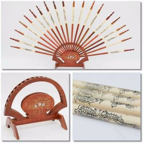Bộ đũa thờ chân gỗ hương