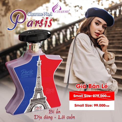 Nước hoa nữ mini Char.me No.1 Paris 15ml - SANG TRỌNG VÀ CUỐN HÚT
