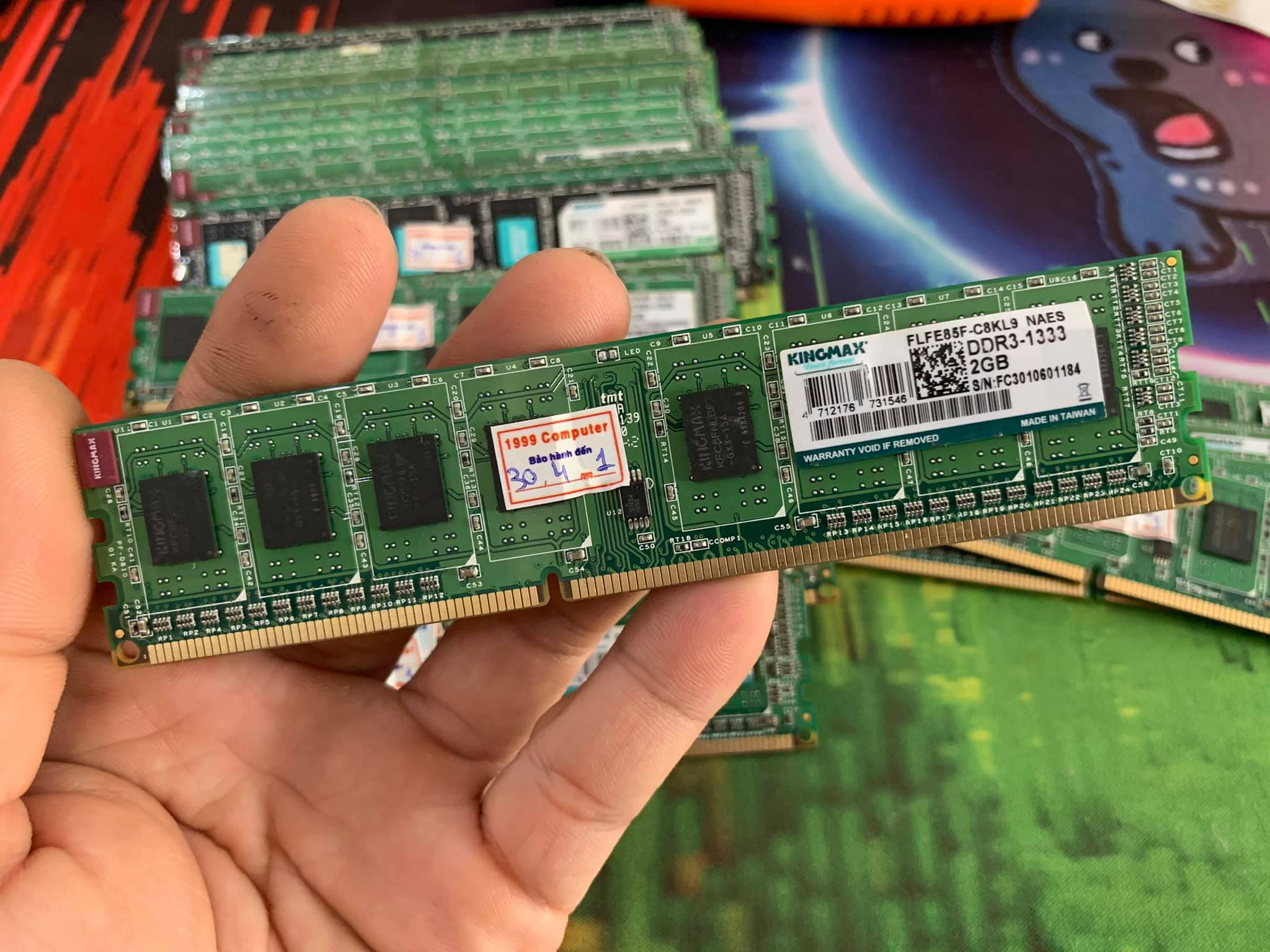 Ram pc kingmax ddr3 2gb buss 1333mhz/1600mhz chính hãng - cũ