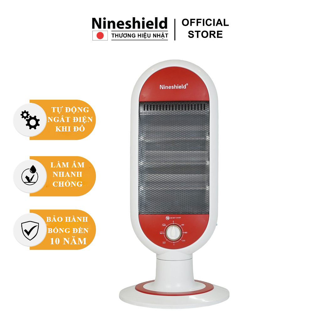 Máy sưởi Halogen Nineshield NS05SH quạt sưởi 3 mức công suất - Bảo hành 1 năm