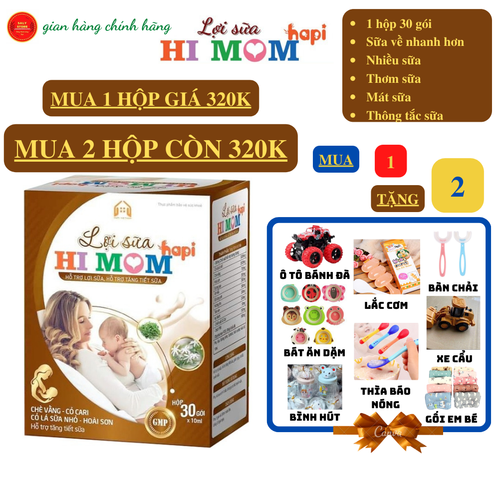 LỢI SỮA HI MOM HAPI-Giúp Gọi Sữa Về, Thông Tắc Tuyến Sữa,Mát sữa,Thơm sữa ,Tốt Cho Mẹ Sau Sinh ( chè vằng,cỏ cari,cỏ sữa)