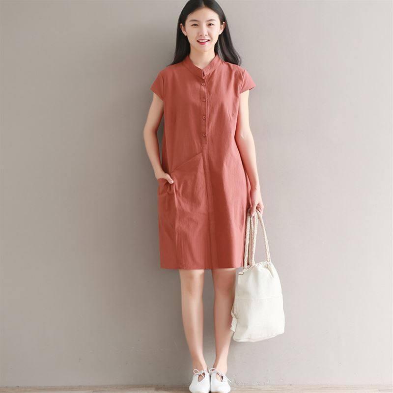 Váy bầu nâu đất cổ tàu