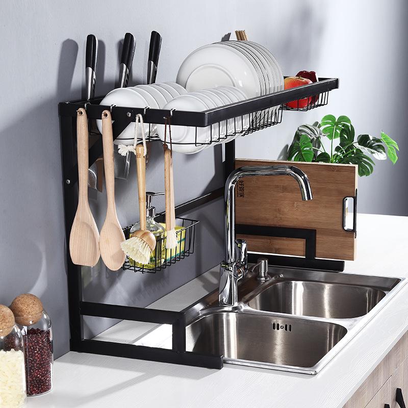 Kệ chén bát trên bồn rửa 1 tầng 85cm, kệ thép chịu lực kava
