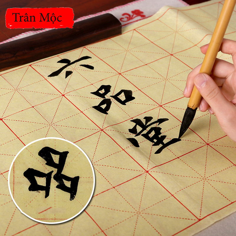 giấy viết thư pháp ô vuông thấm mực tốt không lem loại 28 ô 52 tờ lớn