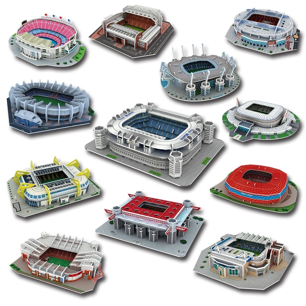 Mô Hình Lắp Ráp Sân Bóng Đá Mini 3D Etihad Camp Nou Allianz Old Trafford