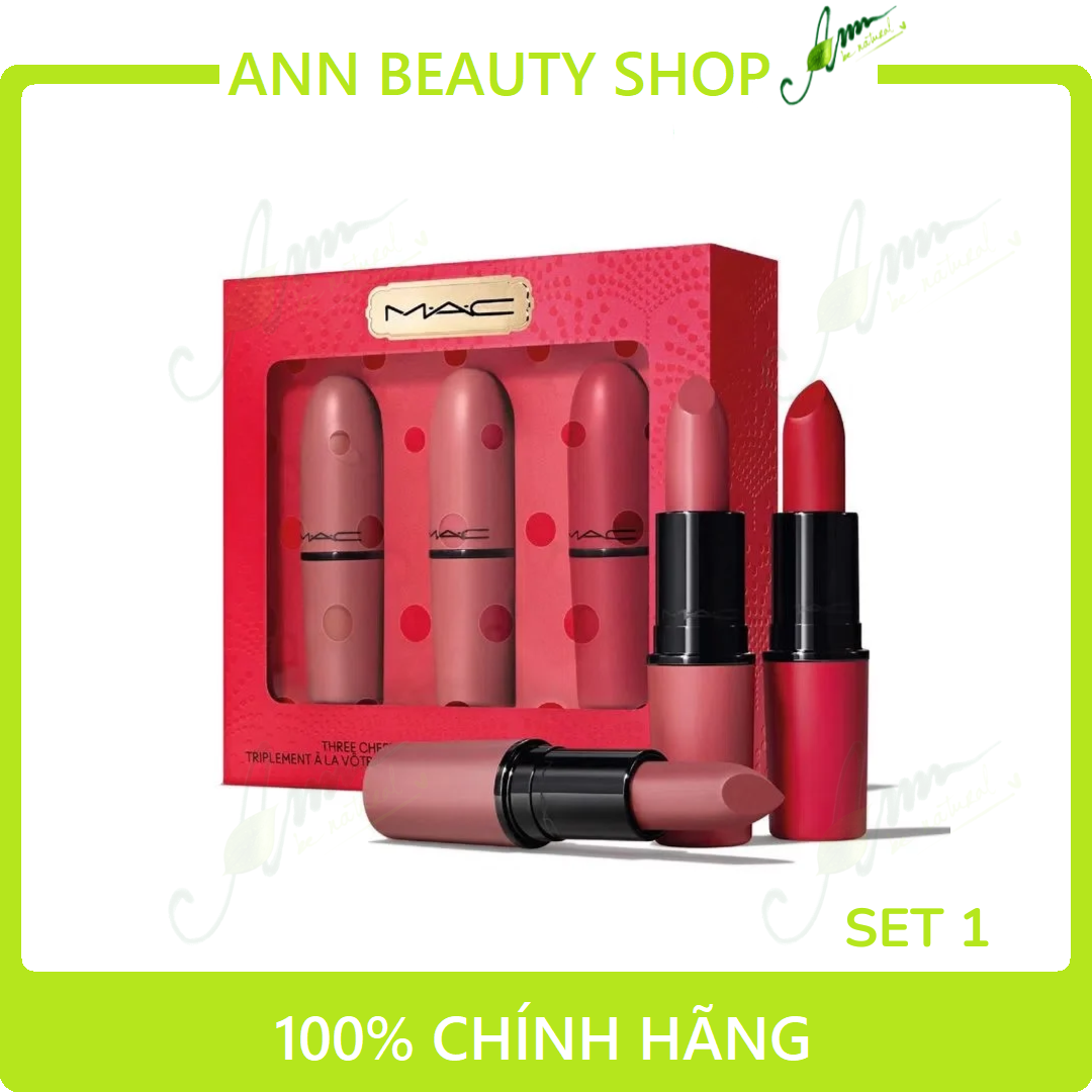 Set son mac 3 cây kiss of magic lip kit