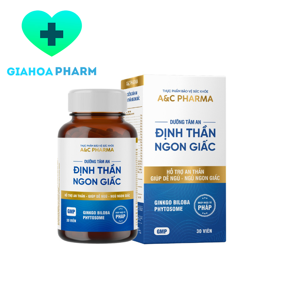 Viên uống Dưỡng Tâm An Định Thần Ngon Giấc làm giảm mất ngủ, khó ngủ, bổ não, an thần, giảm đau đầu, chóng mặt, stress