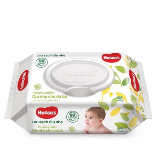 Khăn ướt Huggies không mùi hộp 64 miếng