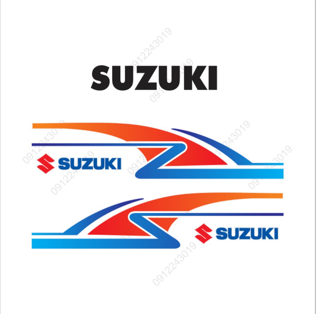 Bộ Tem xe decan dán xe tải suzuki, tem cửa, tem đầu xe