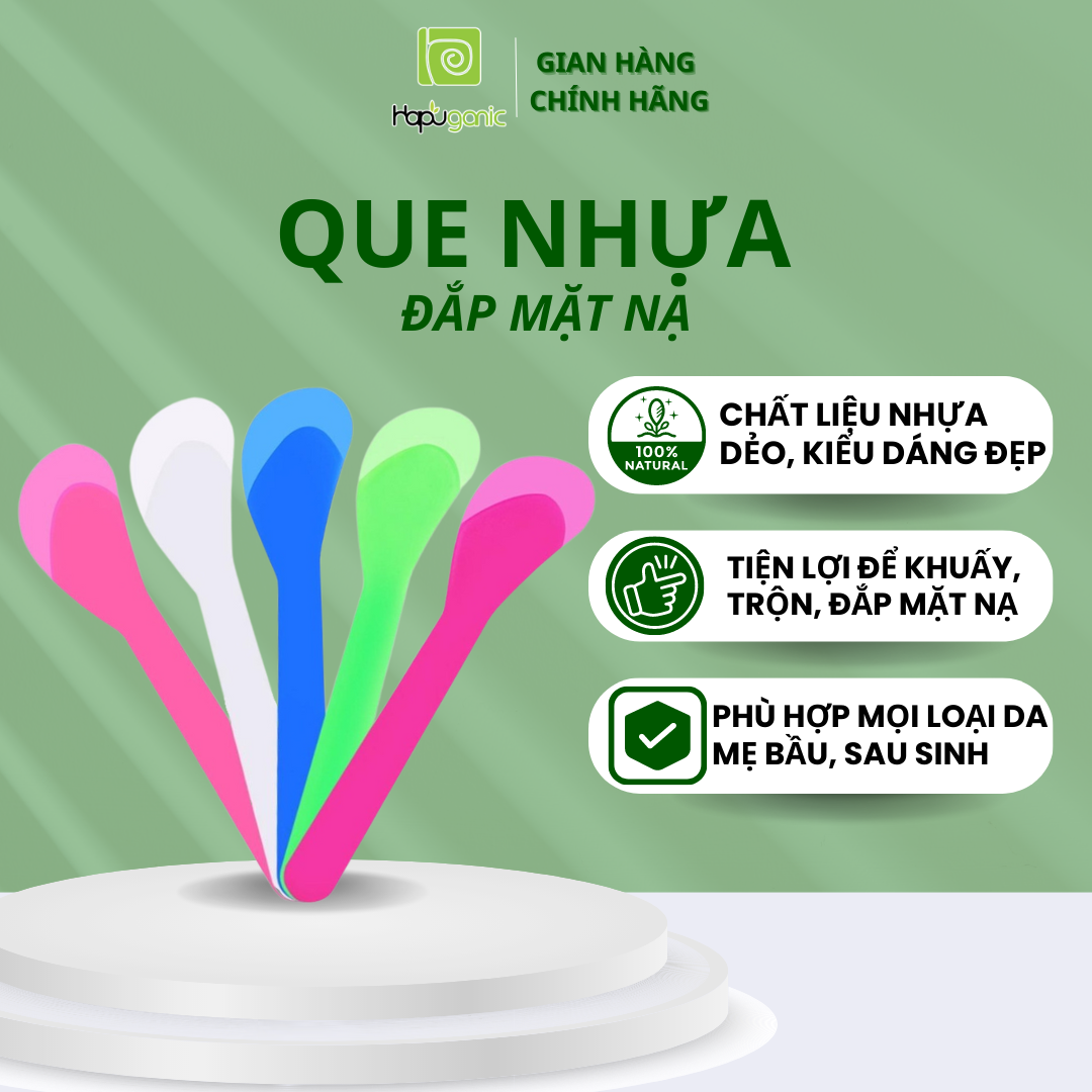 [HCM]COMBO 2 Que Nhựa Trộn Mặt Nạ Đắp Mặt HaPu Organic Tiện Lợi Dễ Sử Dụng Màu Sắc Xinh Xắn Dễ Thương Trộn Bột Thiên Nhiên Dễ Dàng