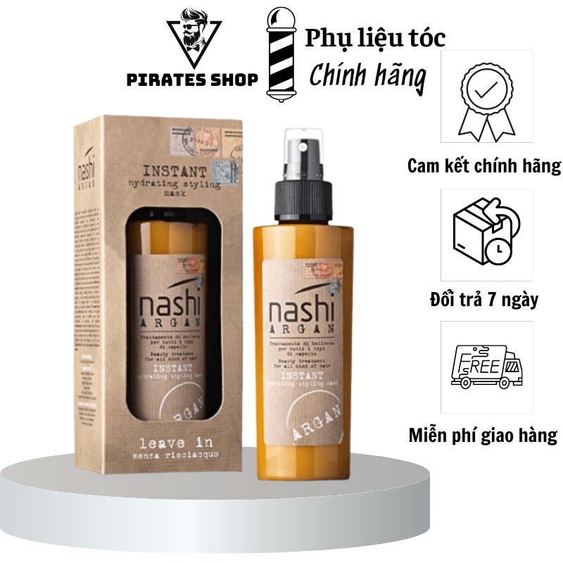 Xả khô cho tóc xoăn Argan NASHI dưỡng mềm, bóng, làm phồng chân tóc