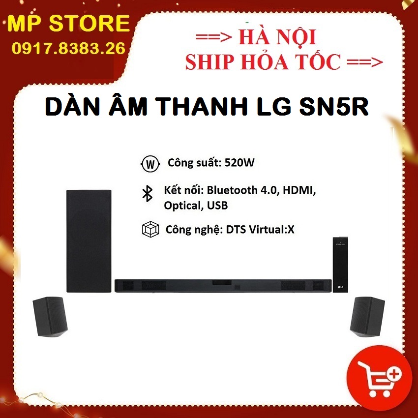 [TRẢ GÓP 0%] Loa thanh soundbar LG 4.1 SN5R 520W | FREESHIP