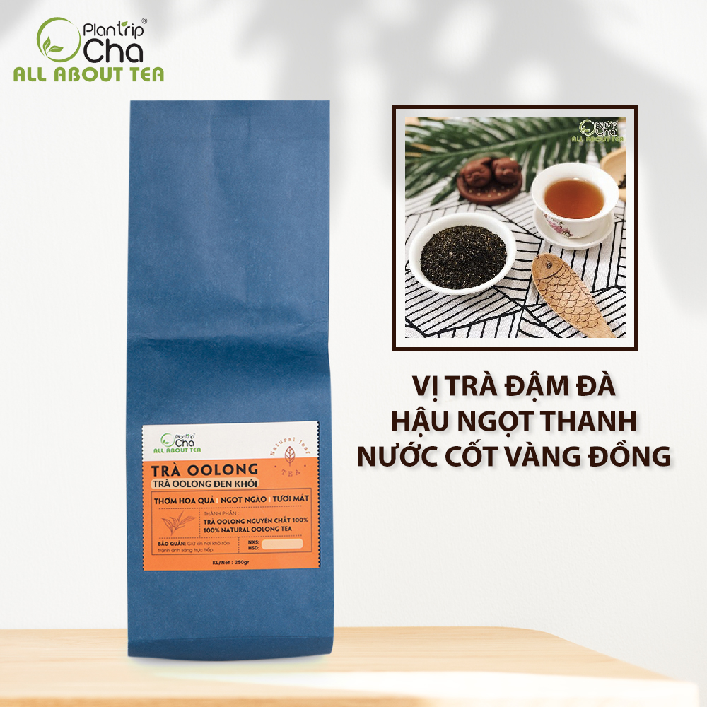 Trà oolong đen khói plantrip cha viên tròn vị ngọt mật thơm khói - túi 250gr