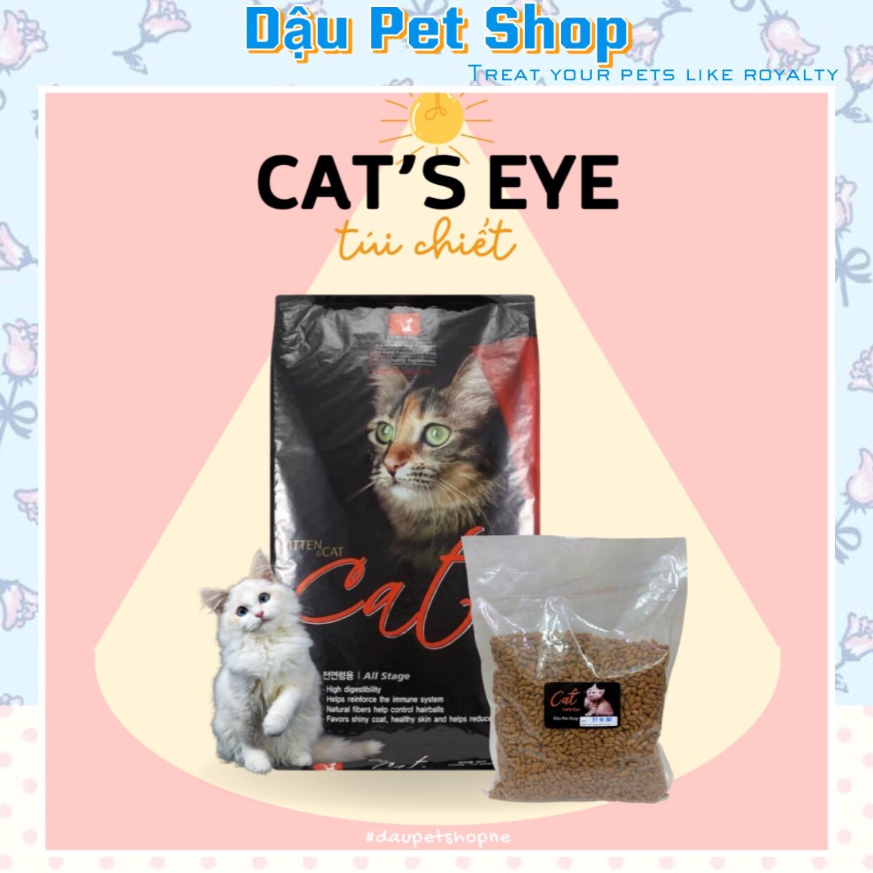 Cats eye Hàn Quốc thức ăn hạt cho mèo túi chiết, cam kết hàng đúng mô tả, chất lượng đảm bảo, an toàn cho thú cưng sử dụng