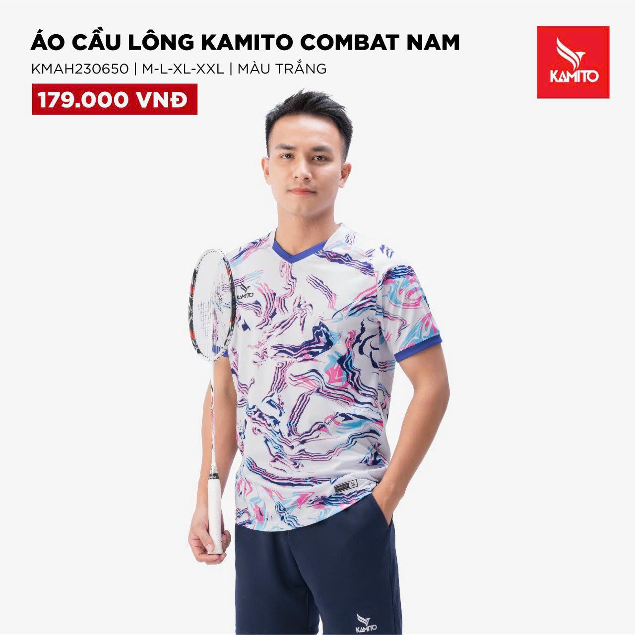 Áo thun cầu lông nam kamito
