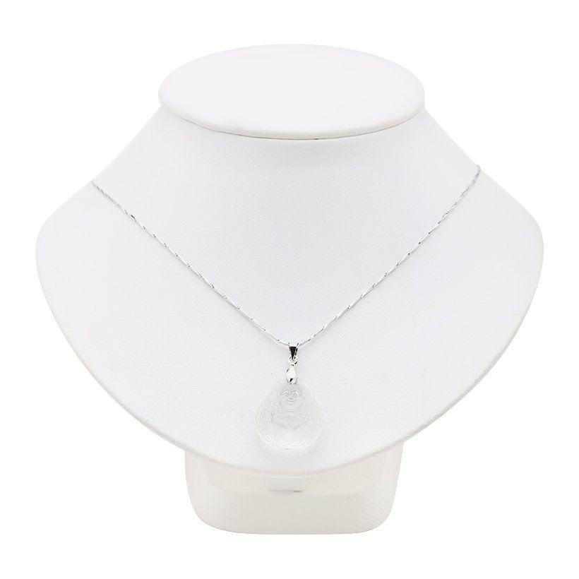 Mặt phật di lặc thạch anh lưu ly trắng 2 x 2 x 0,3 cm