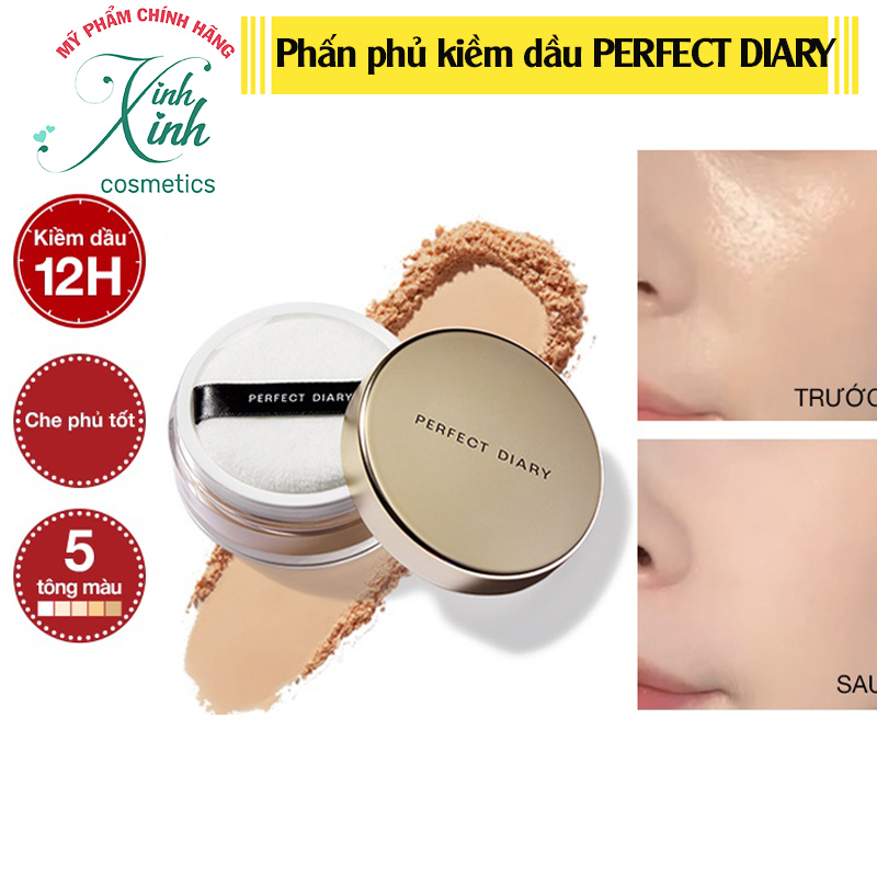 Phấn phủ perfect diary kiềm dầu chống thấm nước kiểm soát dầu, giúp da mịn màng