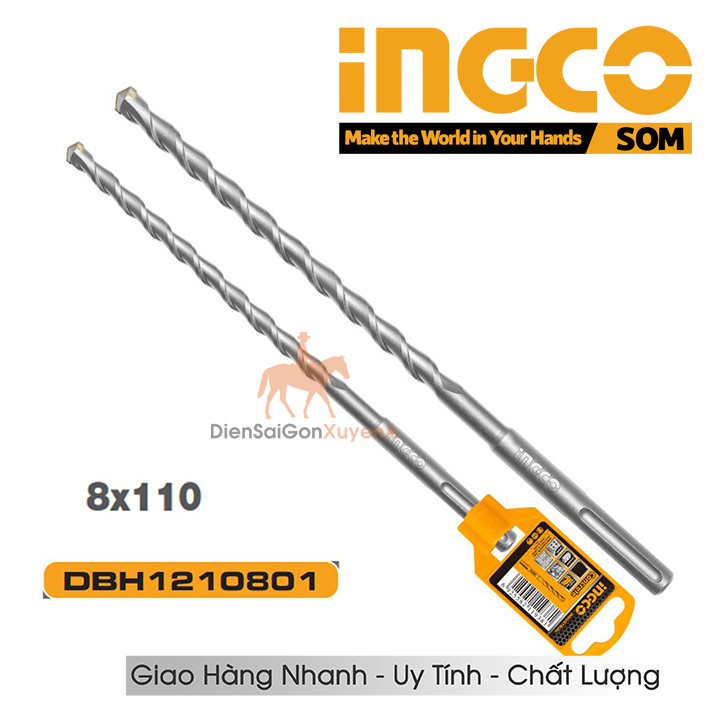 Mũi khoan bê tông đuôi gài 8x110mm ingco dbh1210801 - diensaigonxuyena