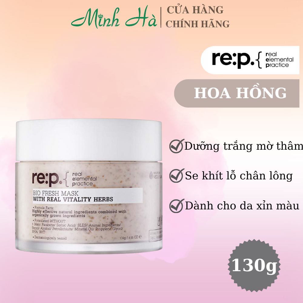 Mặt nạ đất sét Re:p Hoa Hồng Bio Fresh Mask With Real Vitality Herbs 130g se lỗ chân lông