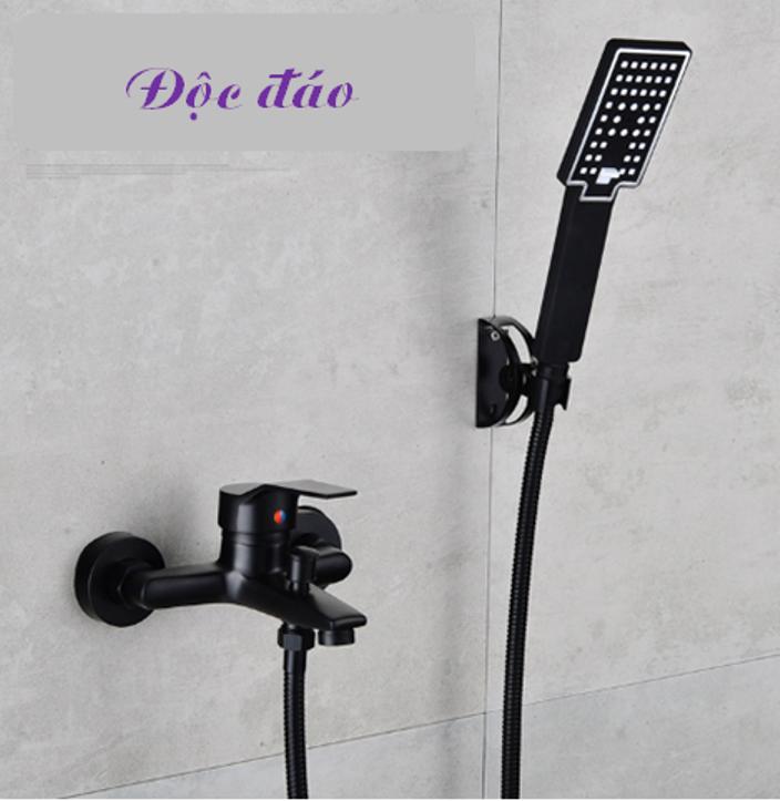 Bộ vòi sen tắm nóng lạnh Faucet màu đen - MS2