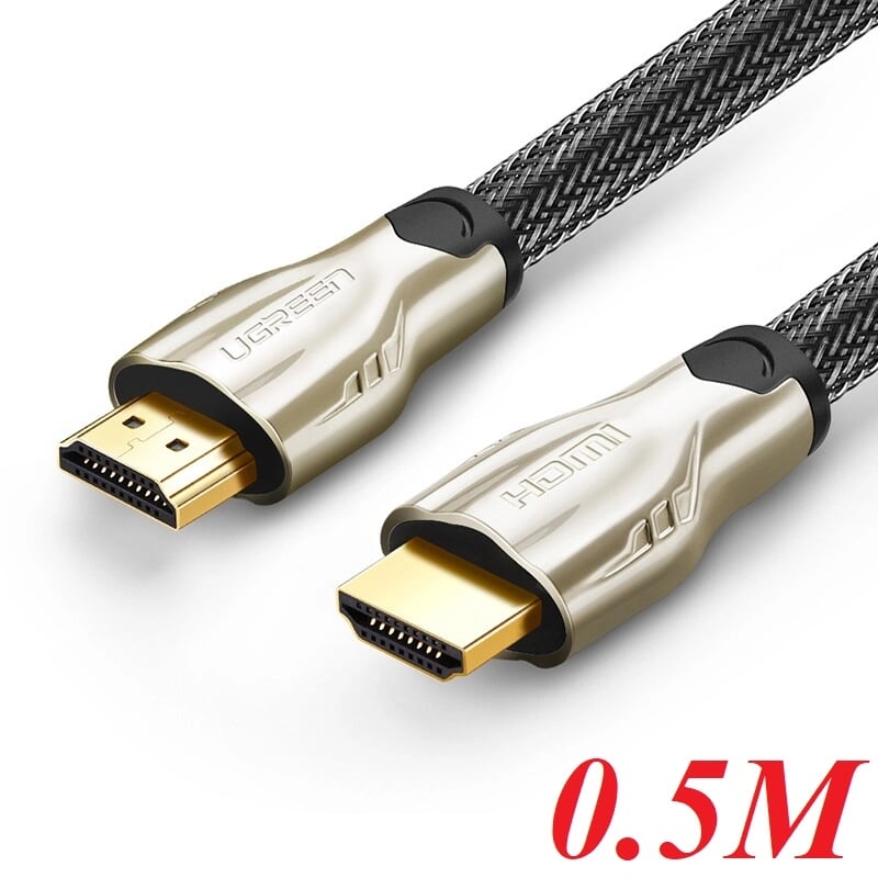 Ugreen 10152 0.5m màu đen cáp tín hiệu hdmi vỏ bọc lưới cao cấp hd102