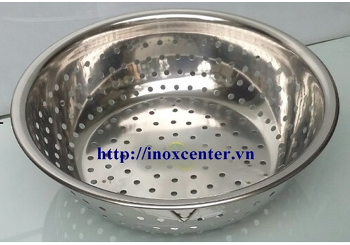 Rổ inox 304 dụng cụ nhà bếp – rổ rá inox đa năng / đường kính lỗ: ø 7 mm, kích thướt từ 44 cm -52 cm