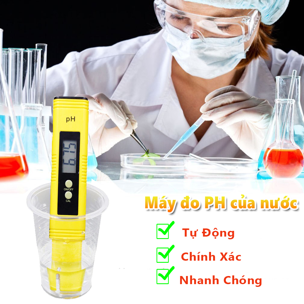 Thiết bị kiểm tra độ ph của nước, máy đo độ axit ph cầm tay, máy đo ph axit trong bể thủy sinh , màn hình lcd kỹ thuật số độ chính xác cao 0.01 hồ bơi phân tích