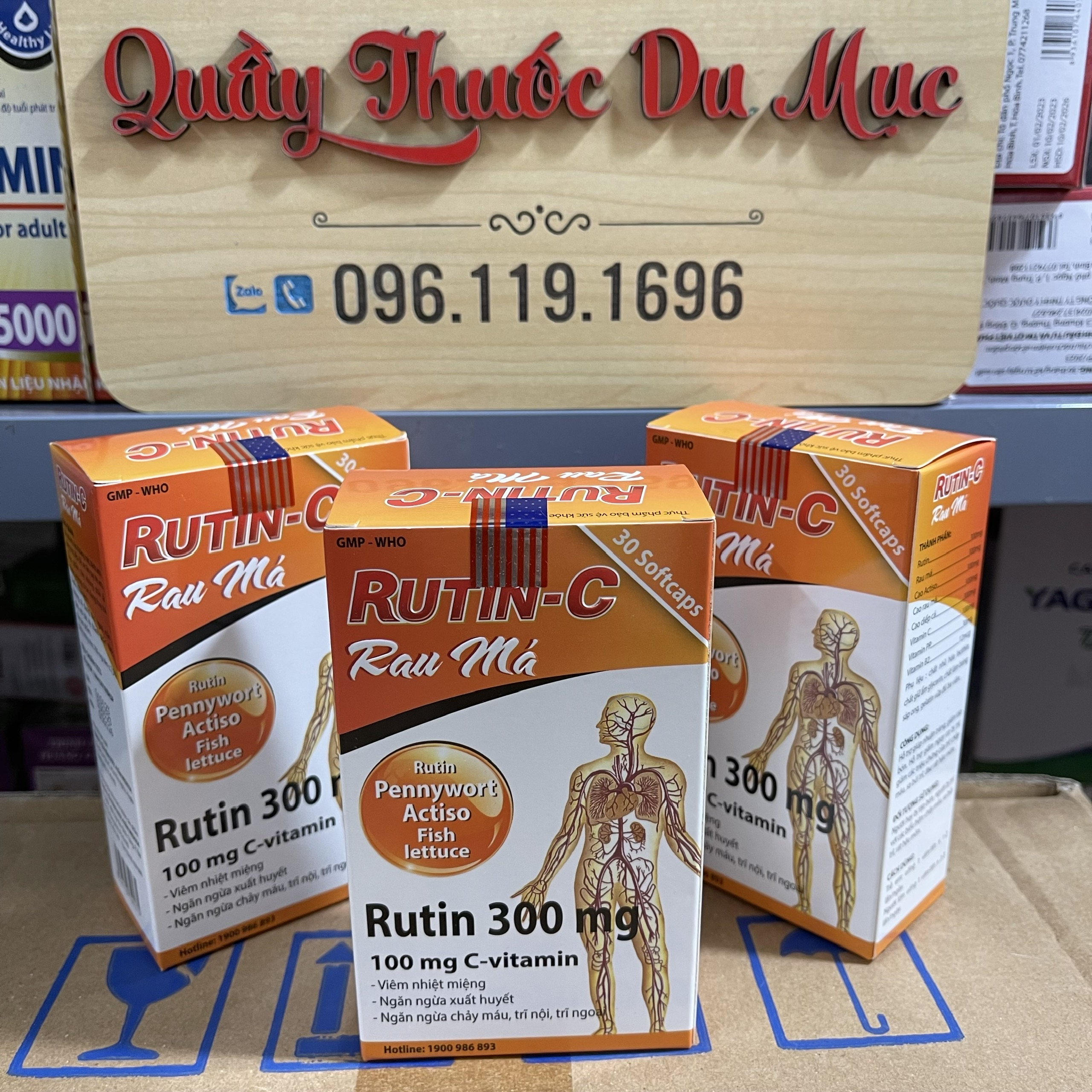 Viên uống RUTIN C Rau Má hộp 30 viên giúp ngăn ngừa nhiệt miệng