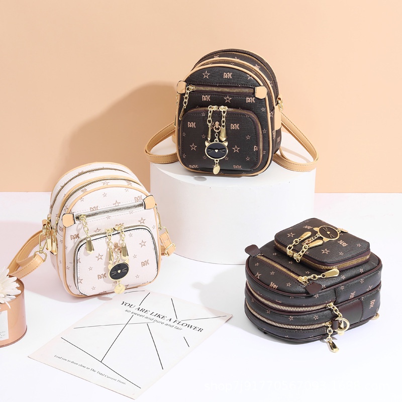 Balo Mini Nữ Kiêm Túi Đeo Chéo Thời Trang Hàn Quốc Trẻ Trung Xinh Xắn - Túi đeo chéo nữ - Túi đeo chéo nam - Túi đeo chéo - Túi đựng đồ - Túi vải đi học - Túi đeo nam - Túi đựng đồ - Túi đựng bút - Túi Tote