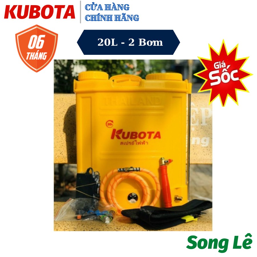 Bình xịt điện kubota 20l thái lan- 2 bơm, 1 bơm