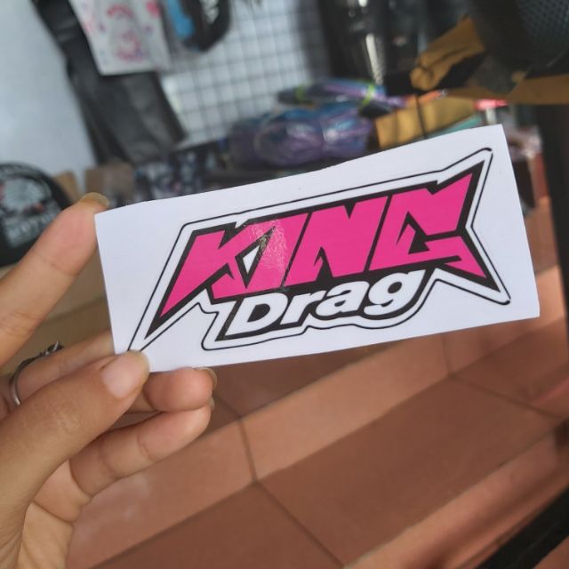 Combo 2 Tem Decal King Drag Màu Hồng Dán Xe Giá Rẻ