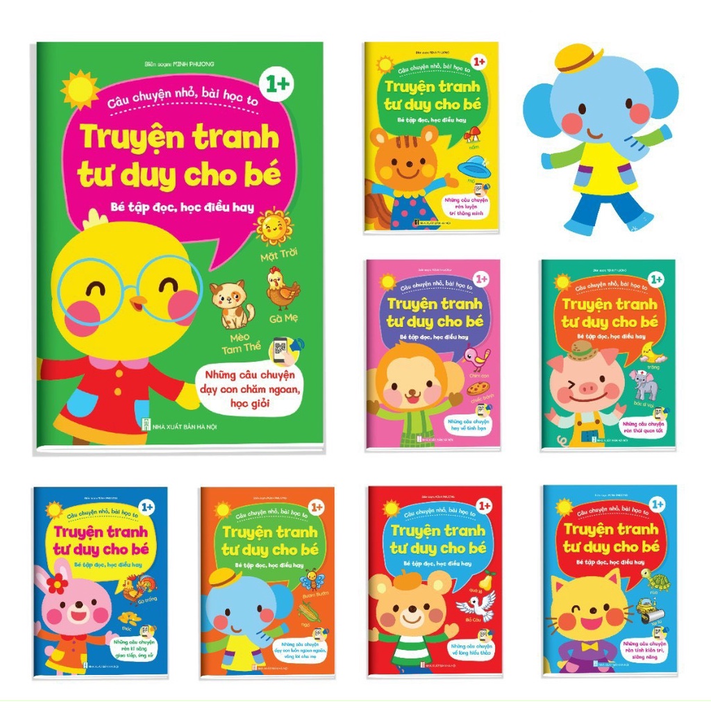Bộ 8 Cuốn Truyên Tranh Tư Duy Cho Bé quà tặng bé tô màu