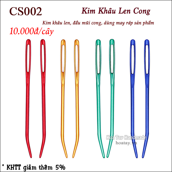 Kim khâu len cong bằng kim loại cs002 - hoa tay handmade
