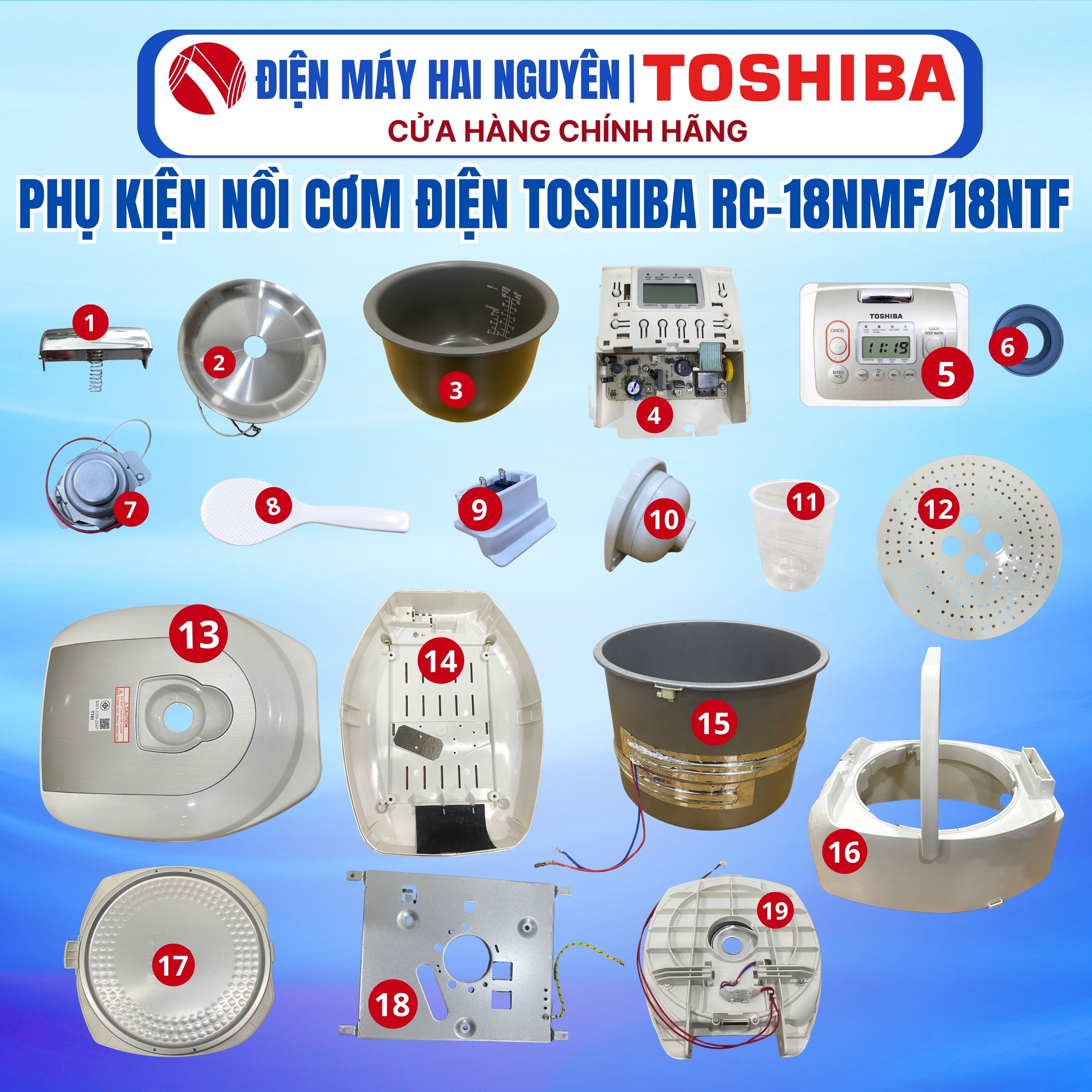 Phụ kiện nồi cơm điện Toshiba RC-18NMF