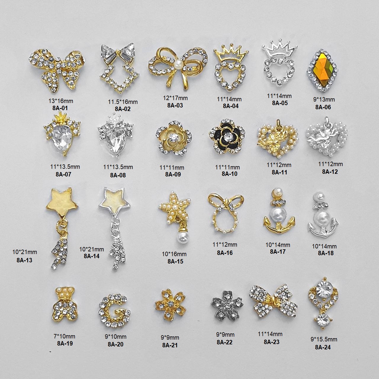 Charm đá kiểu cao cấp đính móng 8a