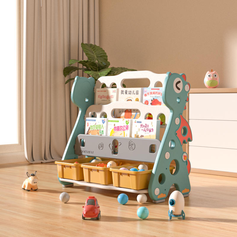 Giá sách khủng long 2IN1 - Kệ sách, kệ đồ chơi_Đồ chơi trẻ em Bingkids