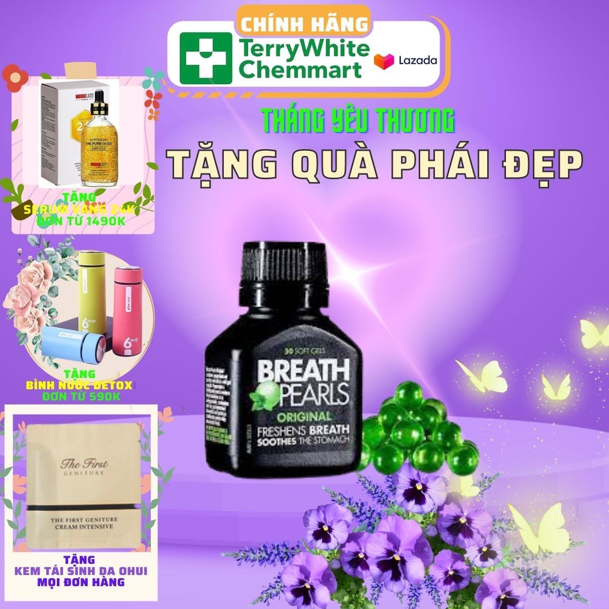 Viên uống thơm miệng của Úc 50 viên Breath Pearls