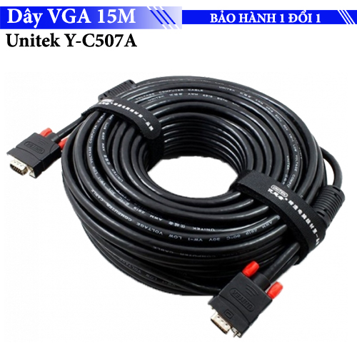 Cáp màn hình pc - dây vga 2 đầu unitek y-c507a - dài 15m - cho máy chiếu, màn hình lcd