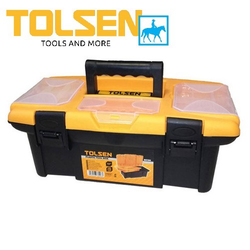Thùng hộp đồ nghề dụng cụ cơ khí 13inch 34cm x 18cm x 13cm Tolsen 80190 chất liệu cao cấp bền bỉ chống va đập thiết kế chắc chắn đảm bảo an toàn cho người sử dụng