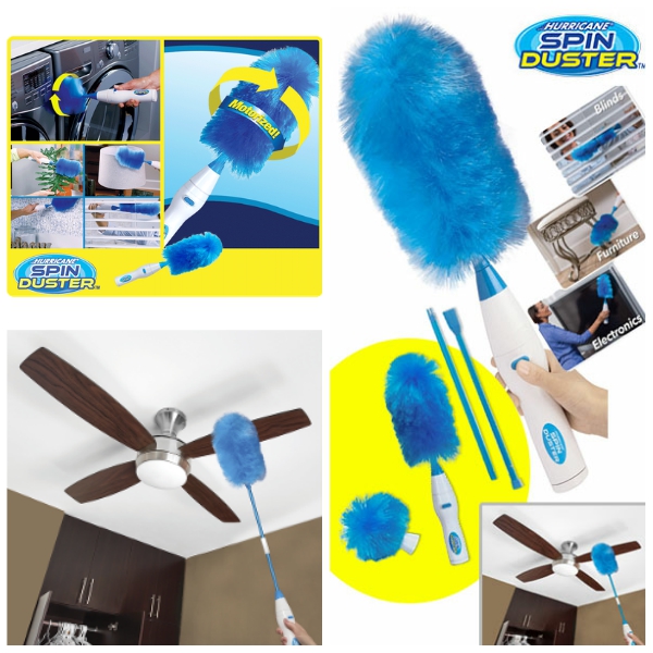 Chổi quét bụi thông minh Spin Duster Thông Minh, Chổi quét trần , Phủi lau bụi bằng điện