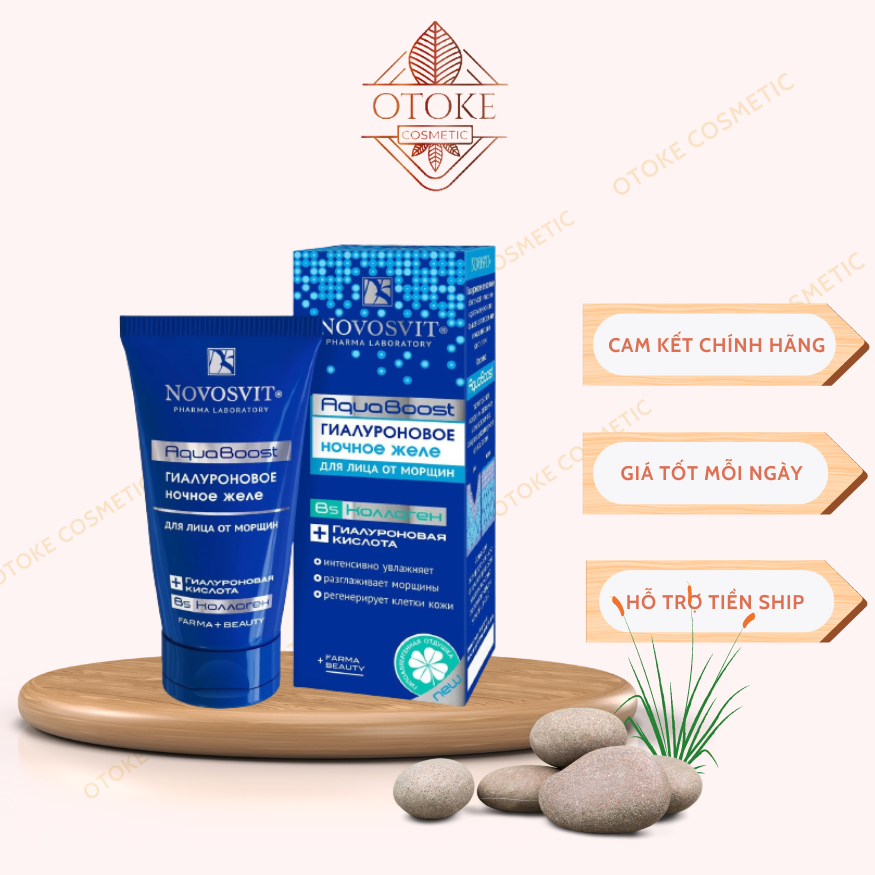 Gel thạch Novosvit HA B5 Aqua Boost cấp nước, làm dịu, nuôi dưỡng da căng mượt 50ml