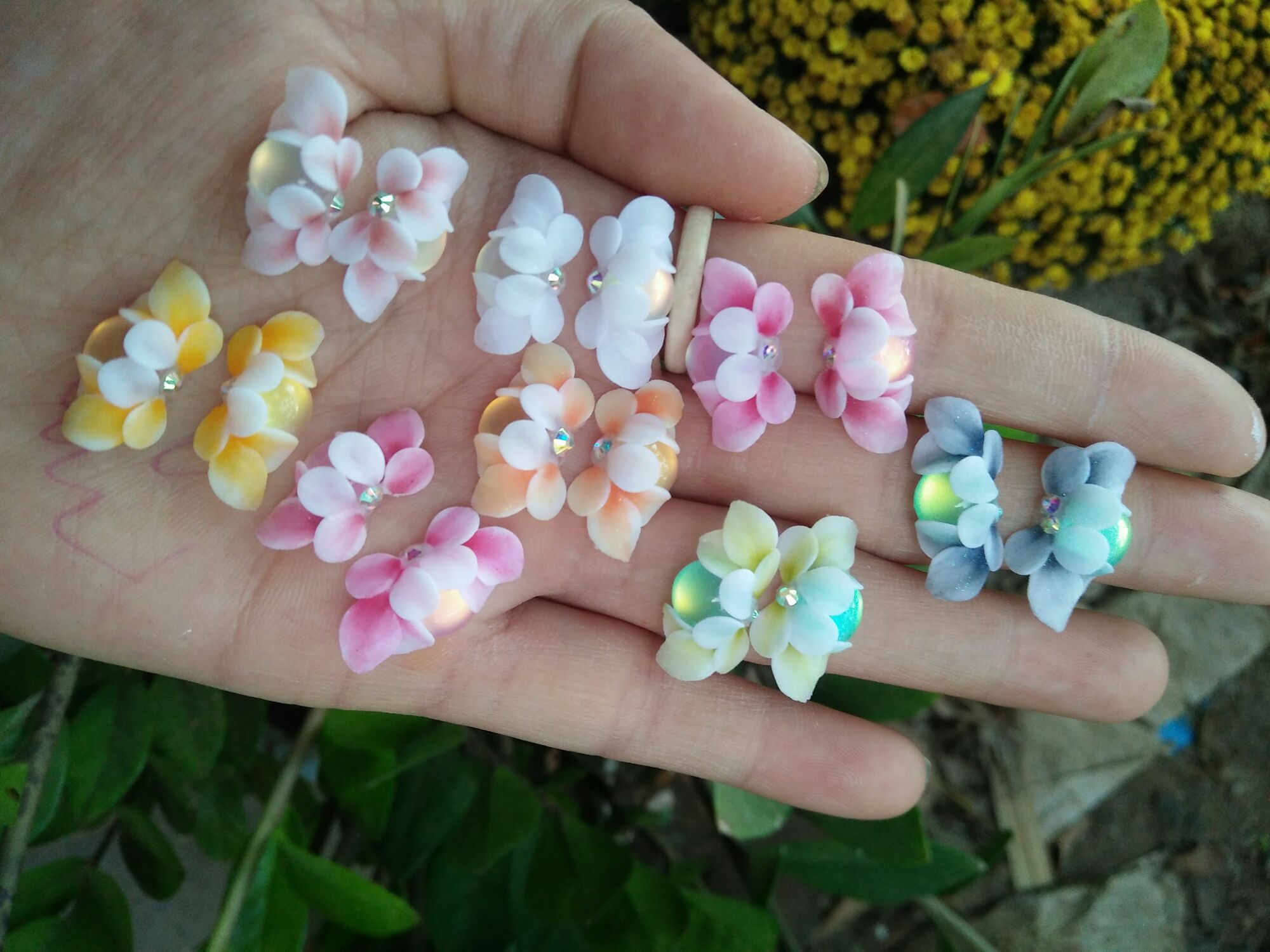 hoa bột nail set 10bông