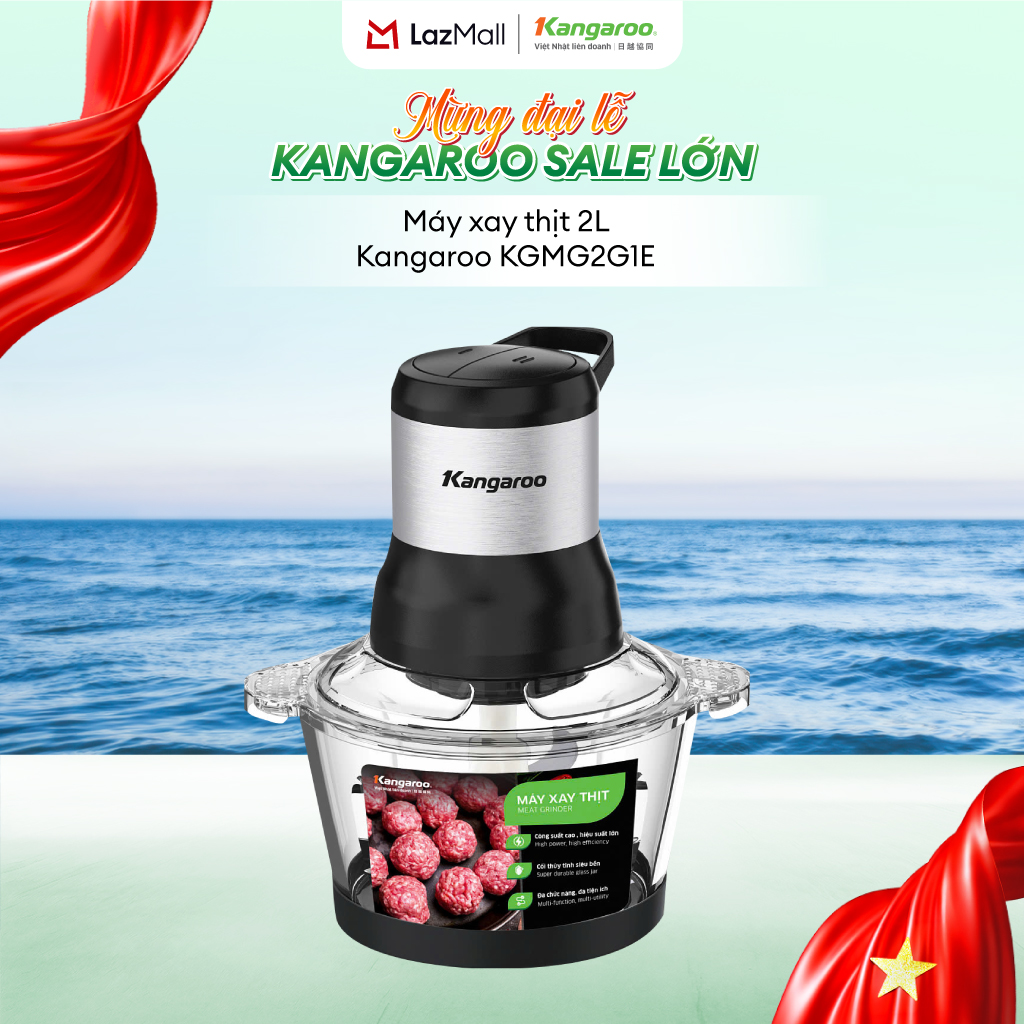Máy xay thịt 2L Kangaroo KGMG2G1E - Mẫu mới 2025 công suất 300W bản nâng cấp KG12TI