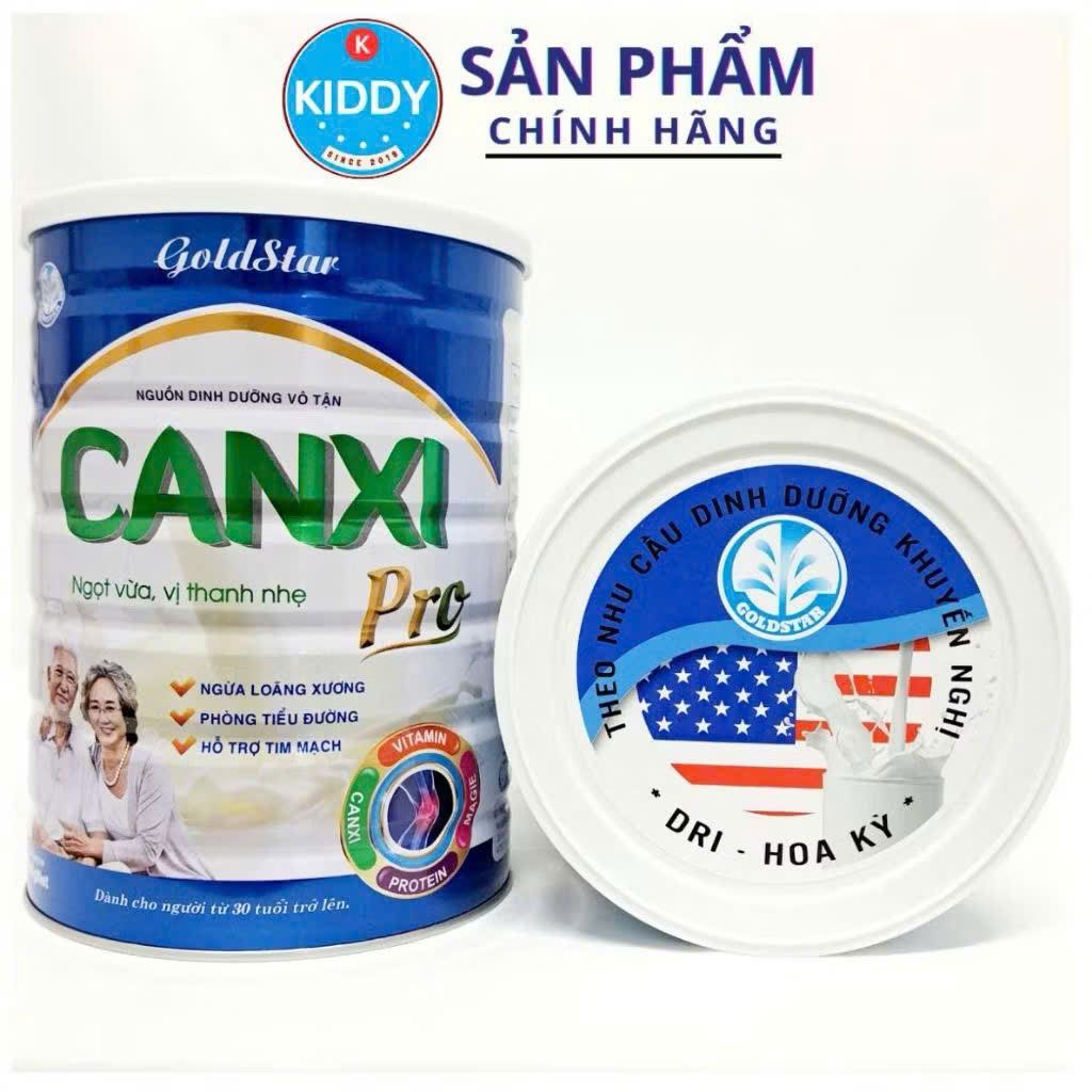 [TIÊU CHUẨN HOA KỲ] Sữa Goldstar Canxi pro cho người trên 30 tuổi-900g ngừa loãng xương (kiddy1234)