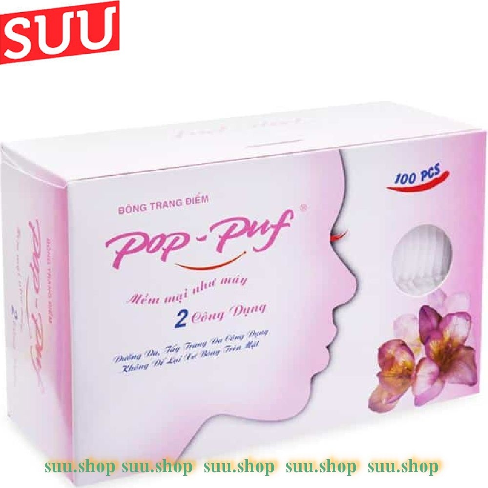 Hộp 100 miếng bông tẩy trang Pop Puf