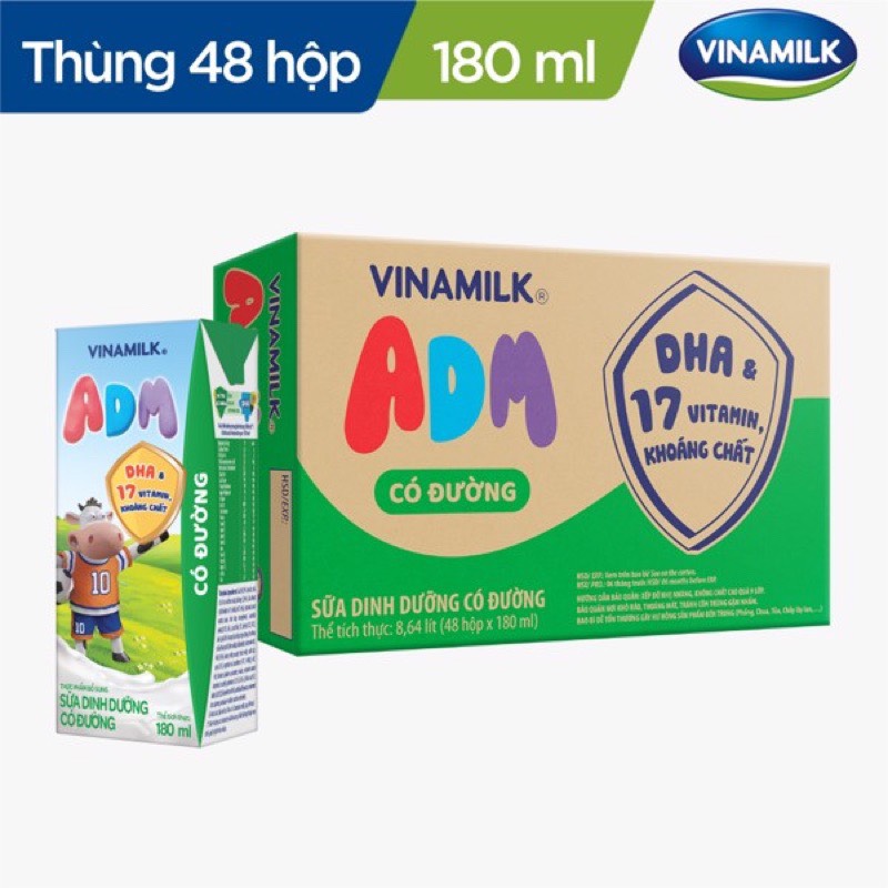 Thùng 48 hộp sữa tiệt trùng ADM Gold Vinamilk 180ml - HSD luôn mới