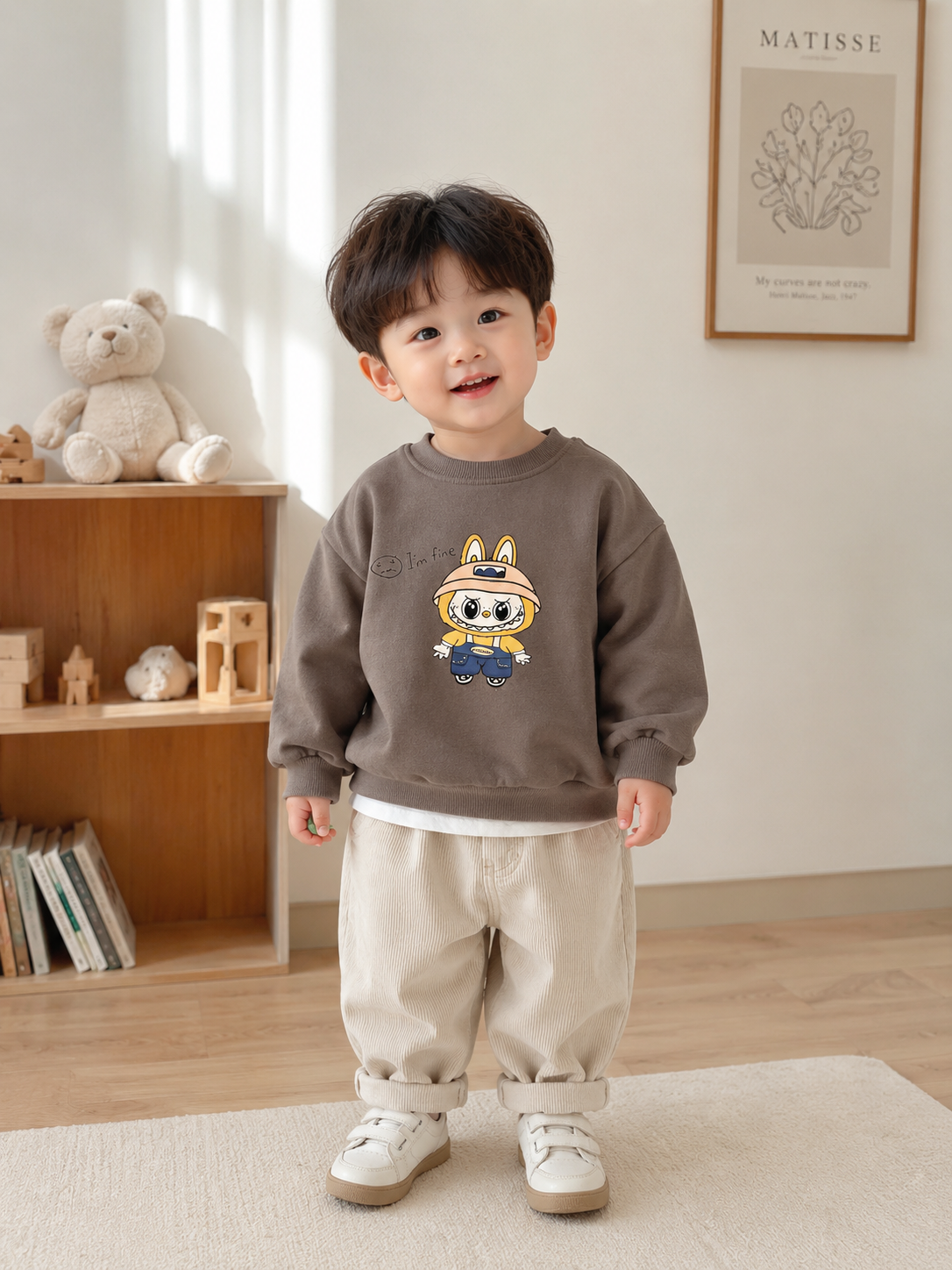 Hàng QC- Áo nỉ sweater labubu dễ thương ấm áp dày dặn mùa đông cho bé trẻ em